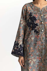 3 Piece Khaddar Printed With Embroidered Suit