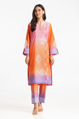 Lawn Lacquer Printed With Embroidered Shirt And Printed Trouser