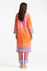 Lawn Lacquer Printed With Embroidered Shirt And Printed Trouser