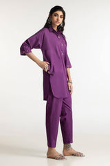 Dobby Dyed Embellished Shirt And Trouser