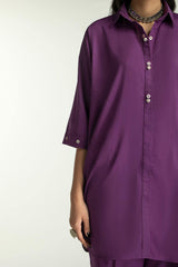 Dobby Dyed Embellished Shirt And Trouser