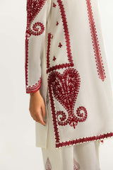 Cambric Printed Co-Ord Set With Embroidered
