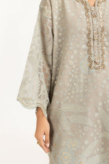 Poly Net Burnout Embroidered Shirt And Trouser
