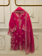 3 Piece - Pure Organza Embroidered Suit S114396