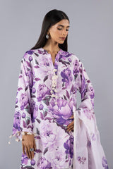 Stitched Printed Satin Shirt