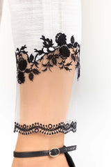 Off-White Embroidered Khaddar Trouser