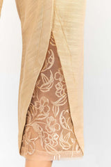 Beige Embroidered Khaddar Trouser