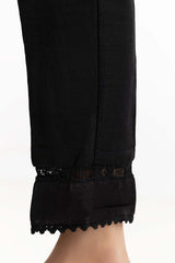 Black Raw Silk Pants
