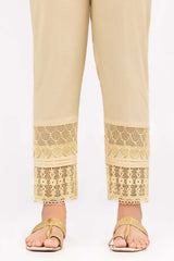 Beige Cambric Fashion Trousers
