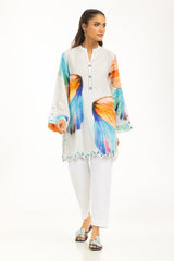 Viscose Jacquard Printed Shirt With Embroidered