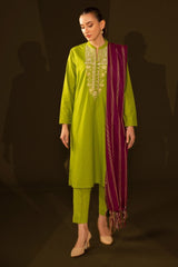 Jacquard Embroidered Shirt And Dupatta