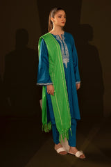 Jacquard Embroidered Shirt And Dupatta