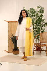 Yarn Dyed Embellished Shirt And Dupatta
