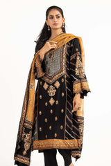 Tehwaar Raw Silk Block Printed Shirt And Trouser With Block Printed Dupatta