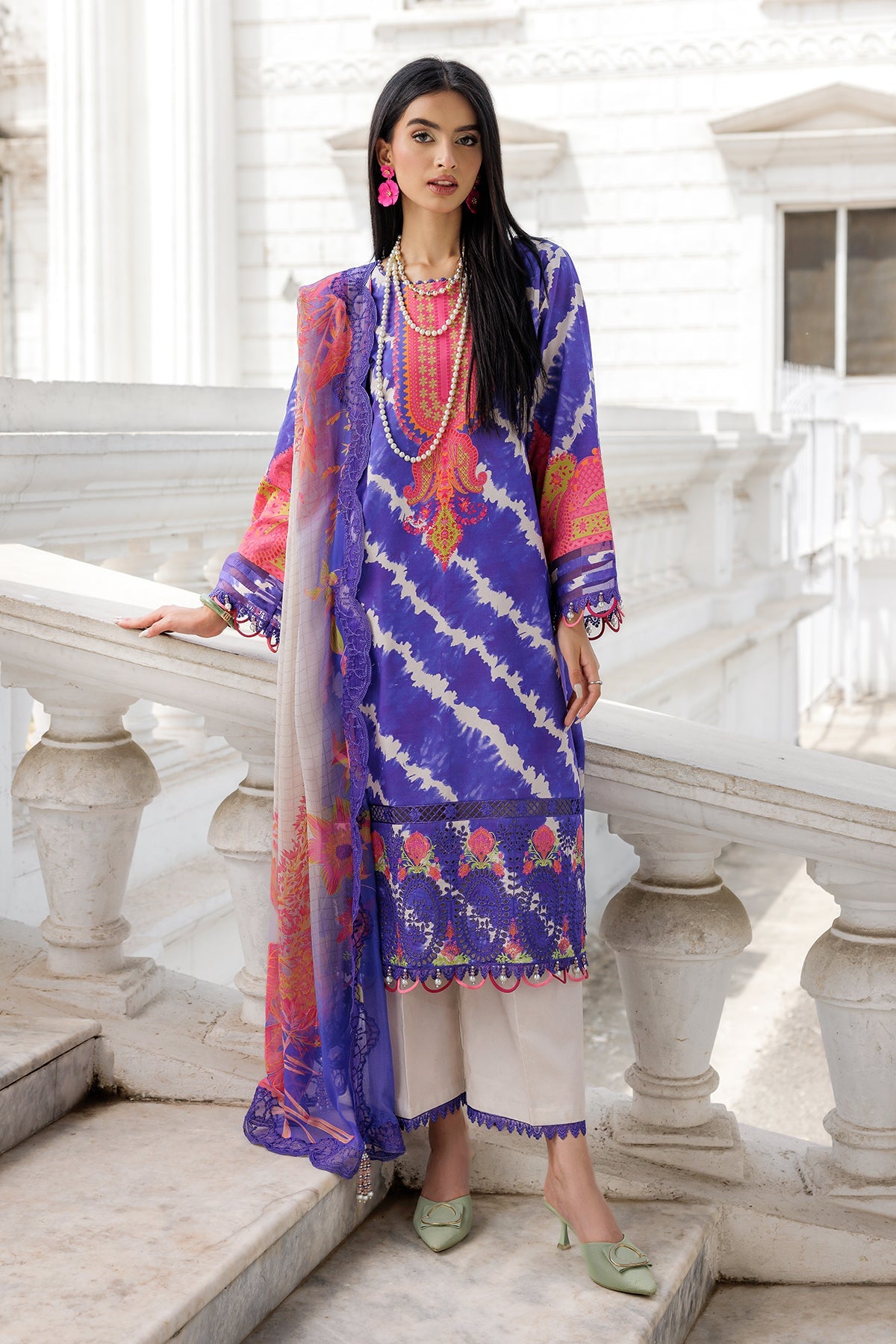 3-PC Stitched Embroidered Lawn Collection  AG6-01 P