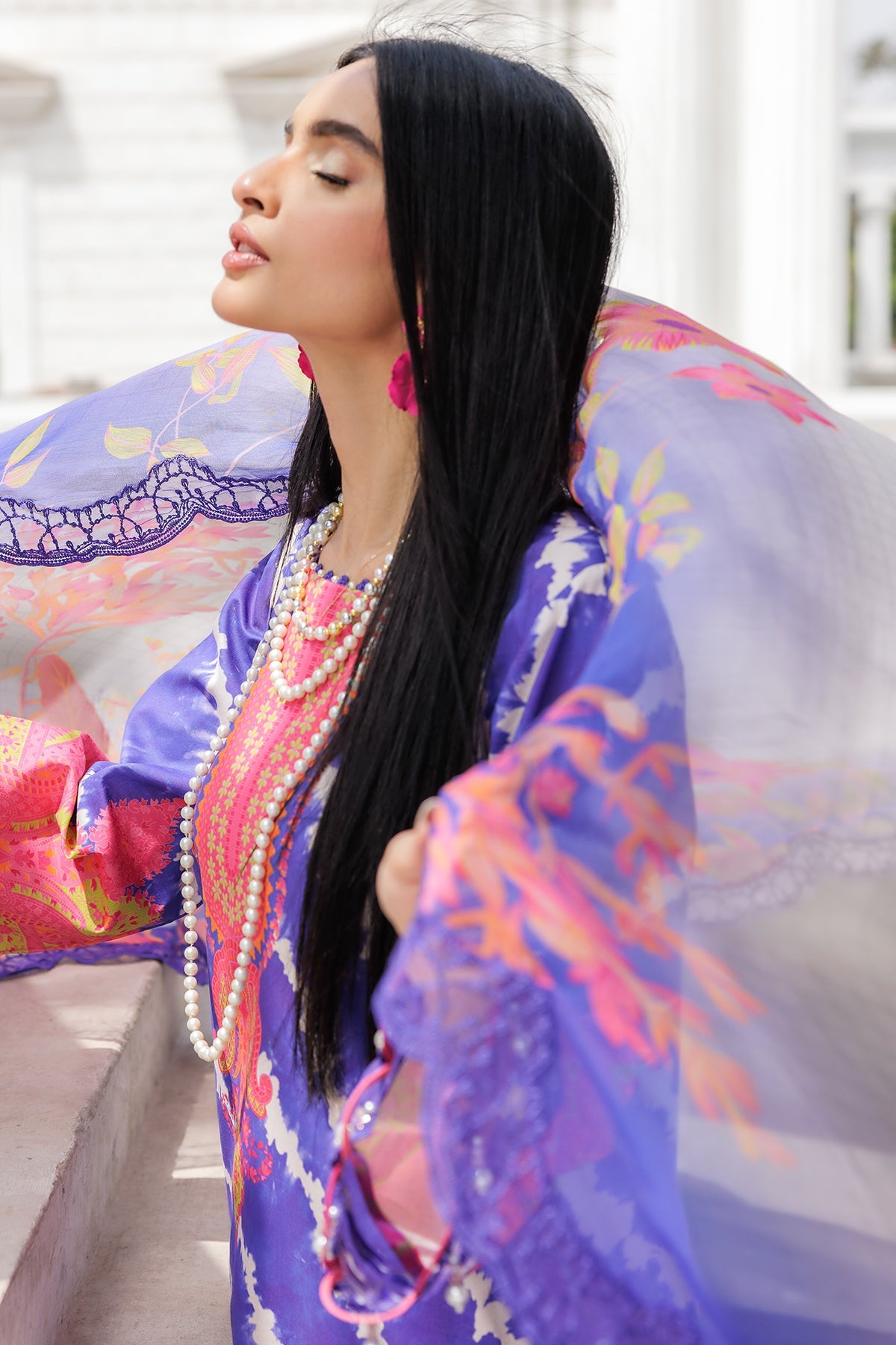 3-PC Stitched Embroidered Lawn Collection  AG6-01 P