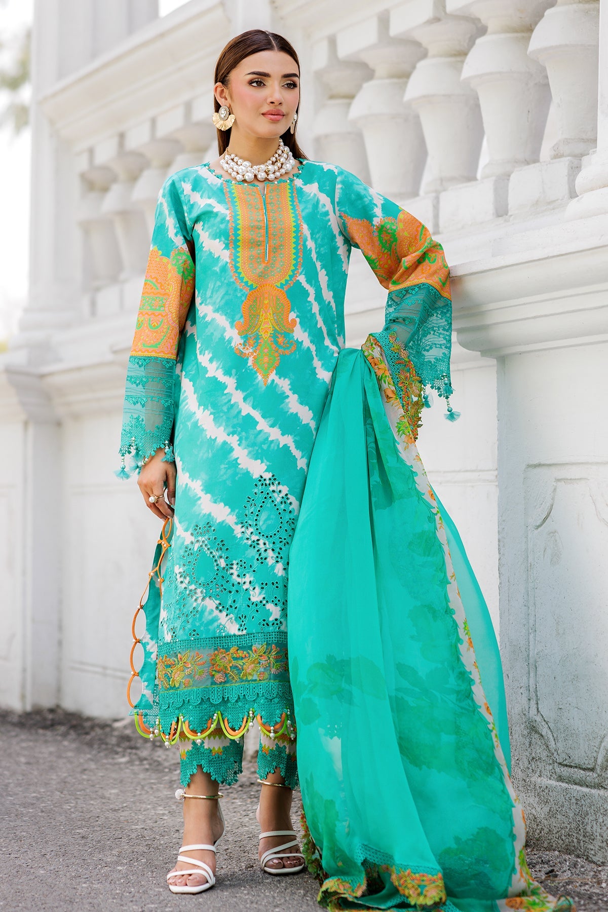 3-PC Stitched Embroidered Lawn Collection  AG6-07 P