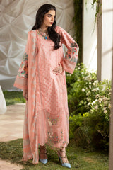 3-PC Stitched Chikankari Lawn Collection CMA-6-123 Peach