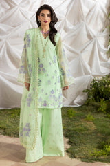 3-PC Embroidered  Cotton Net CMA-5-193