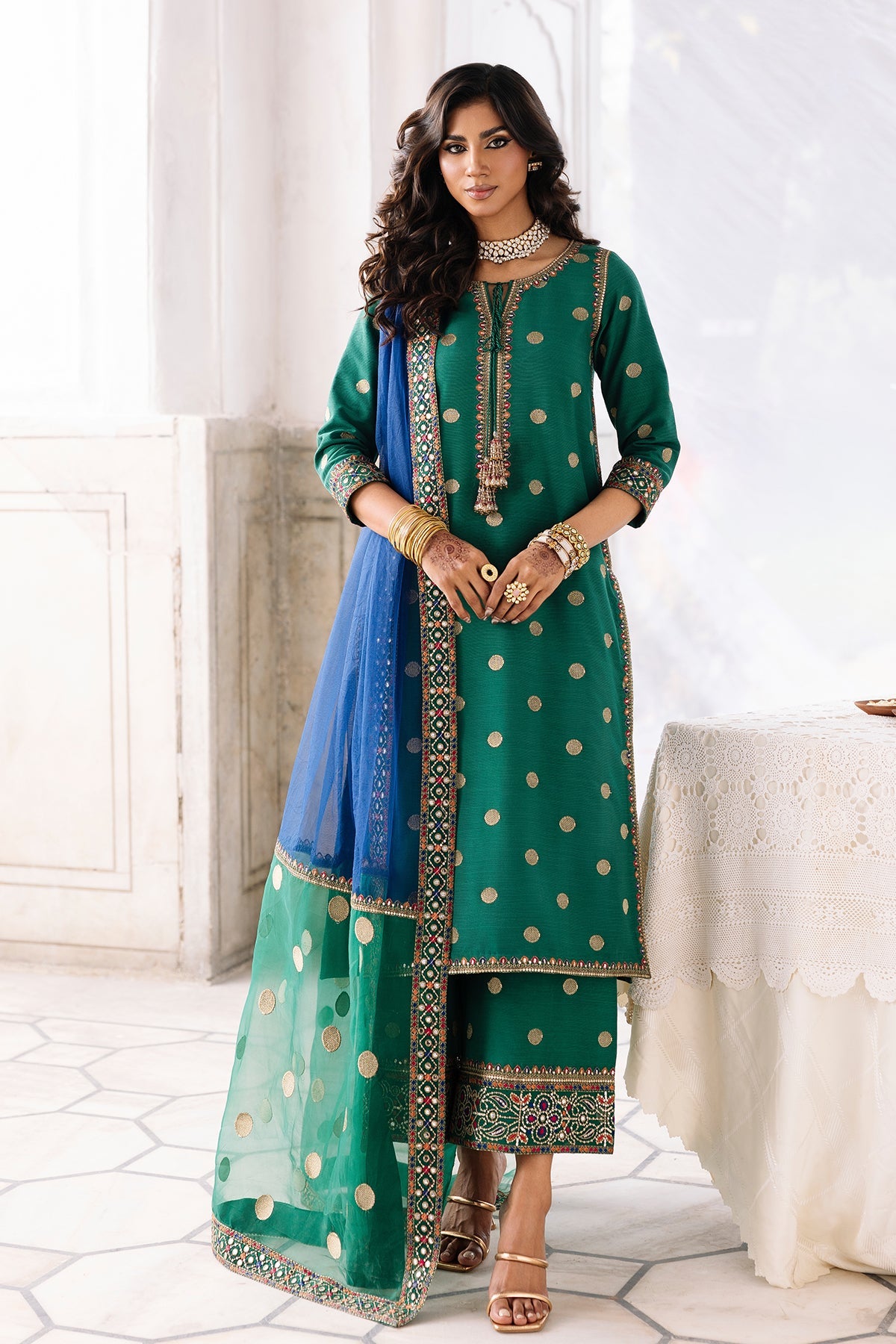 3-PC Embroidered Raw-Silk CMA-6-324