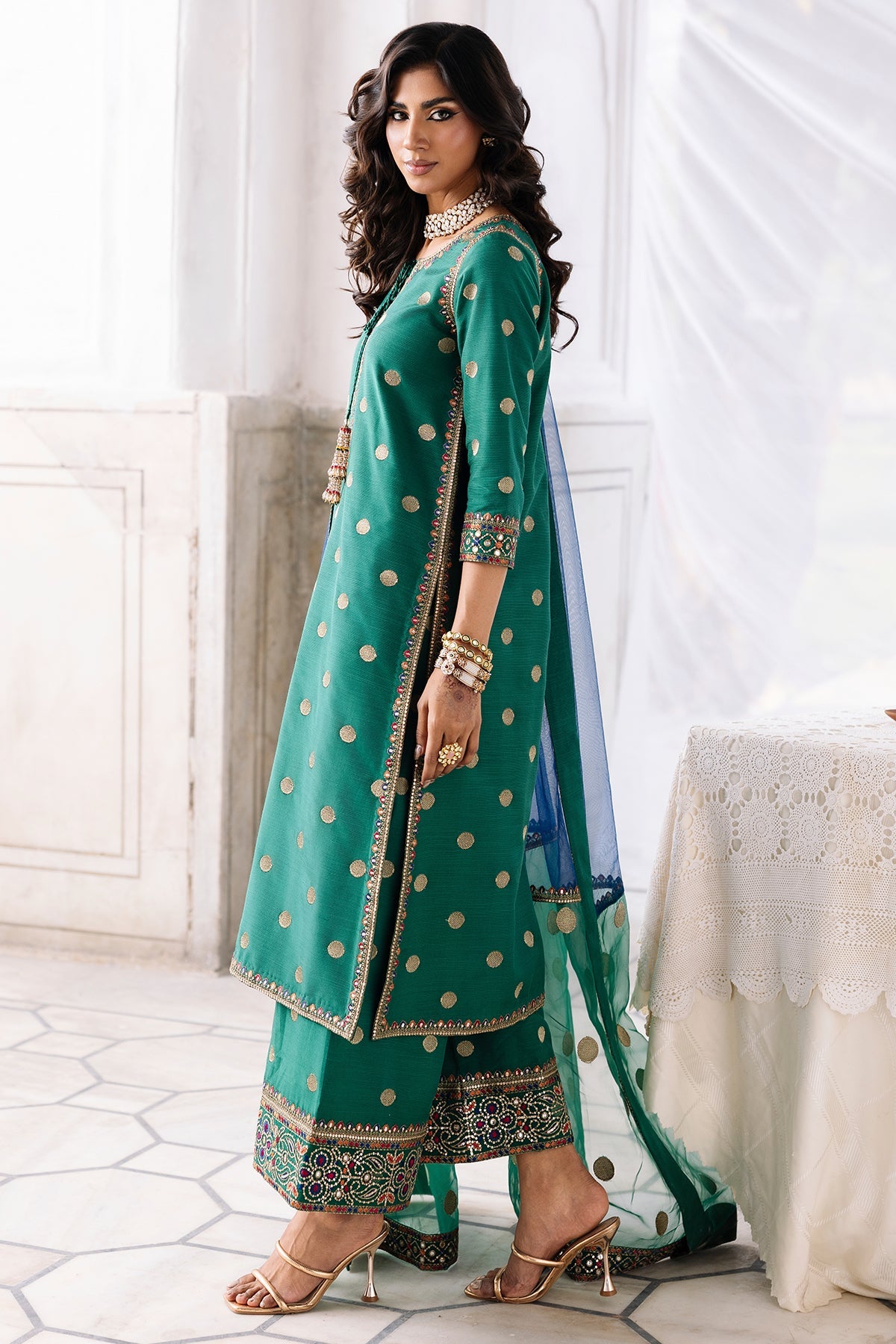 3-PC Embroidered Raw-Silk CMA-6-324