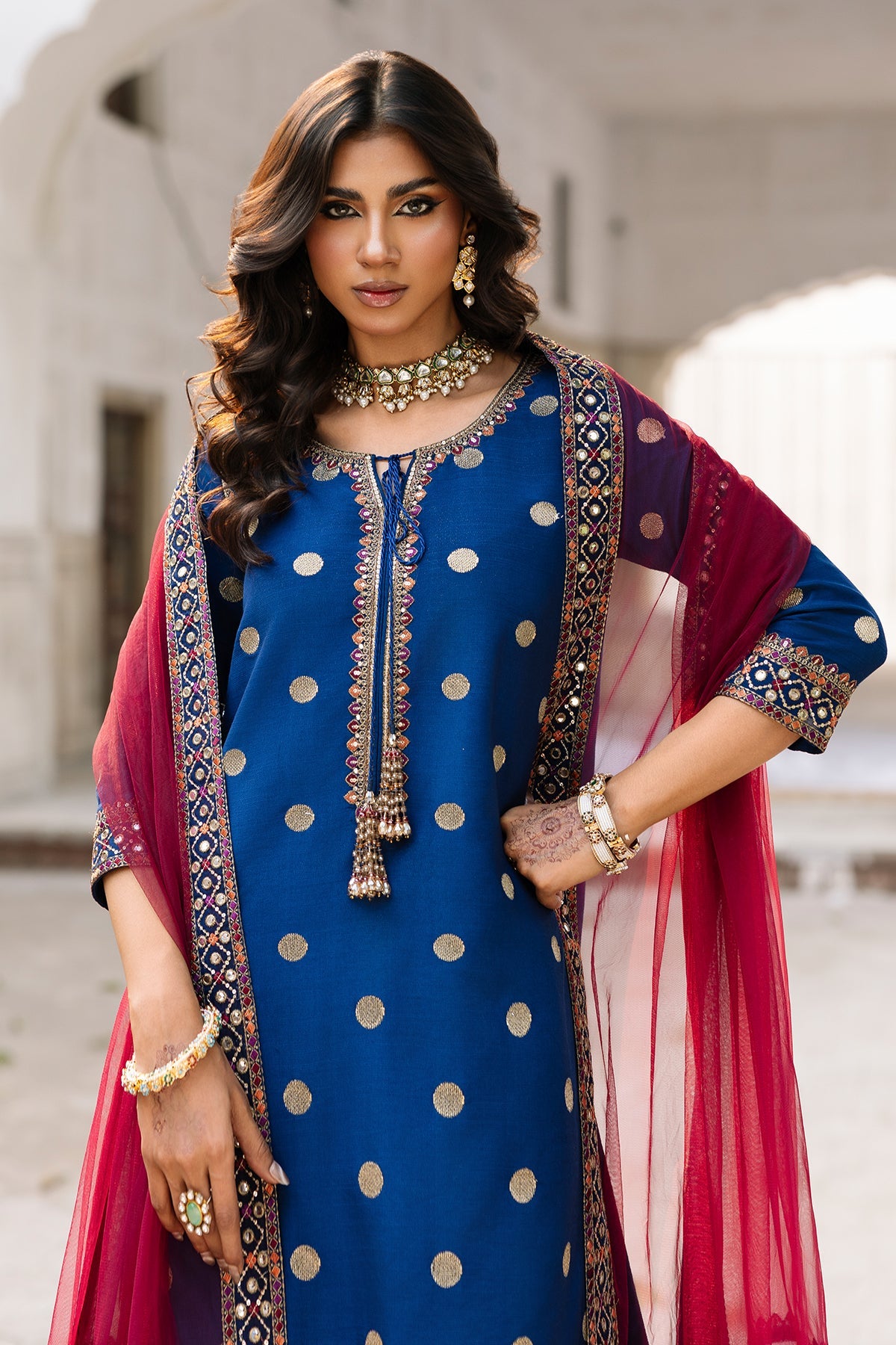 3-PC Embroidered Raw-Silk CMA-6-323