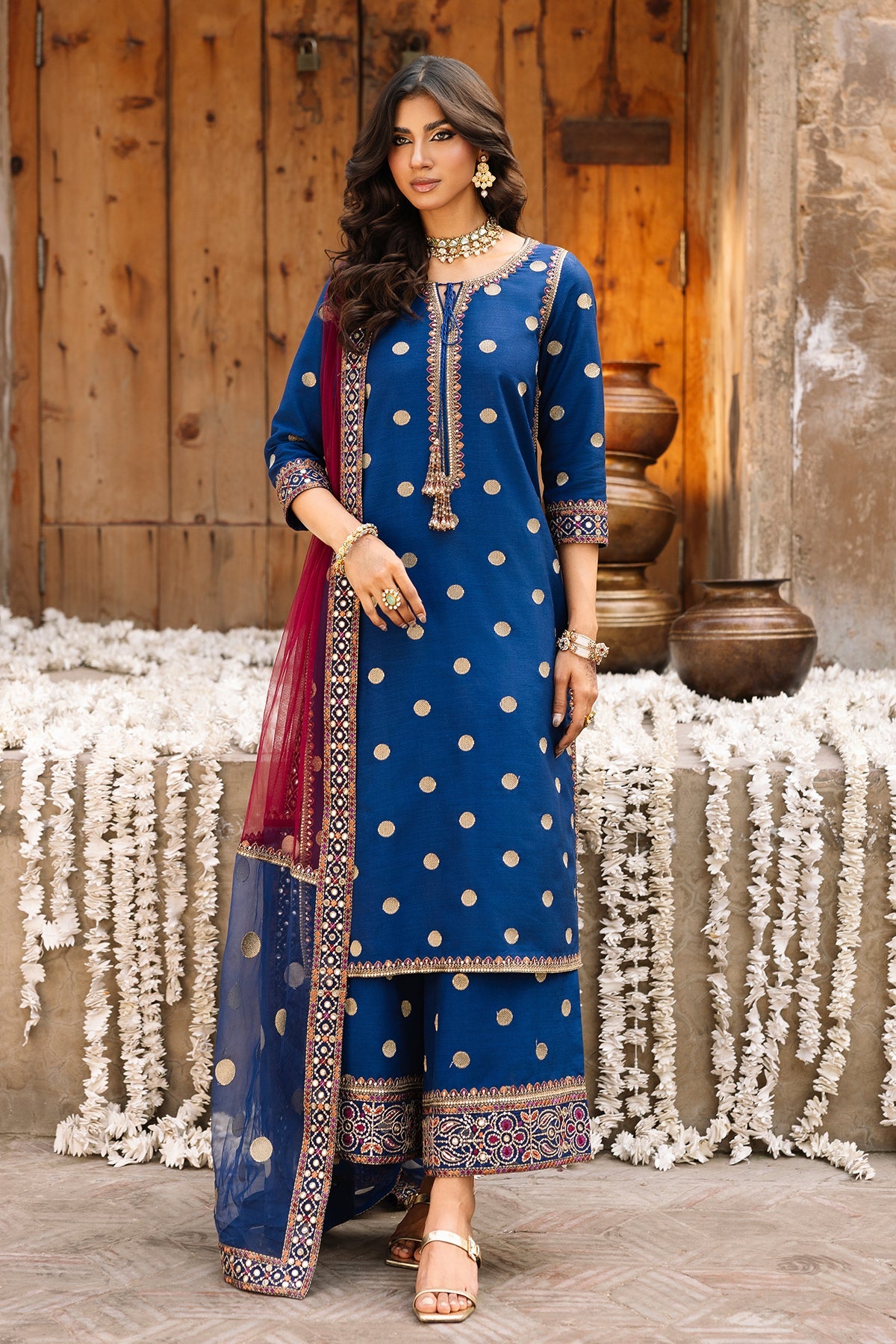 3-PC Embroidered Raw-Silk CMA-6-323