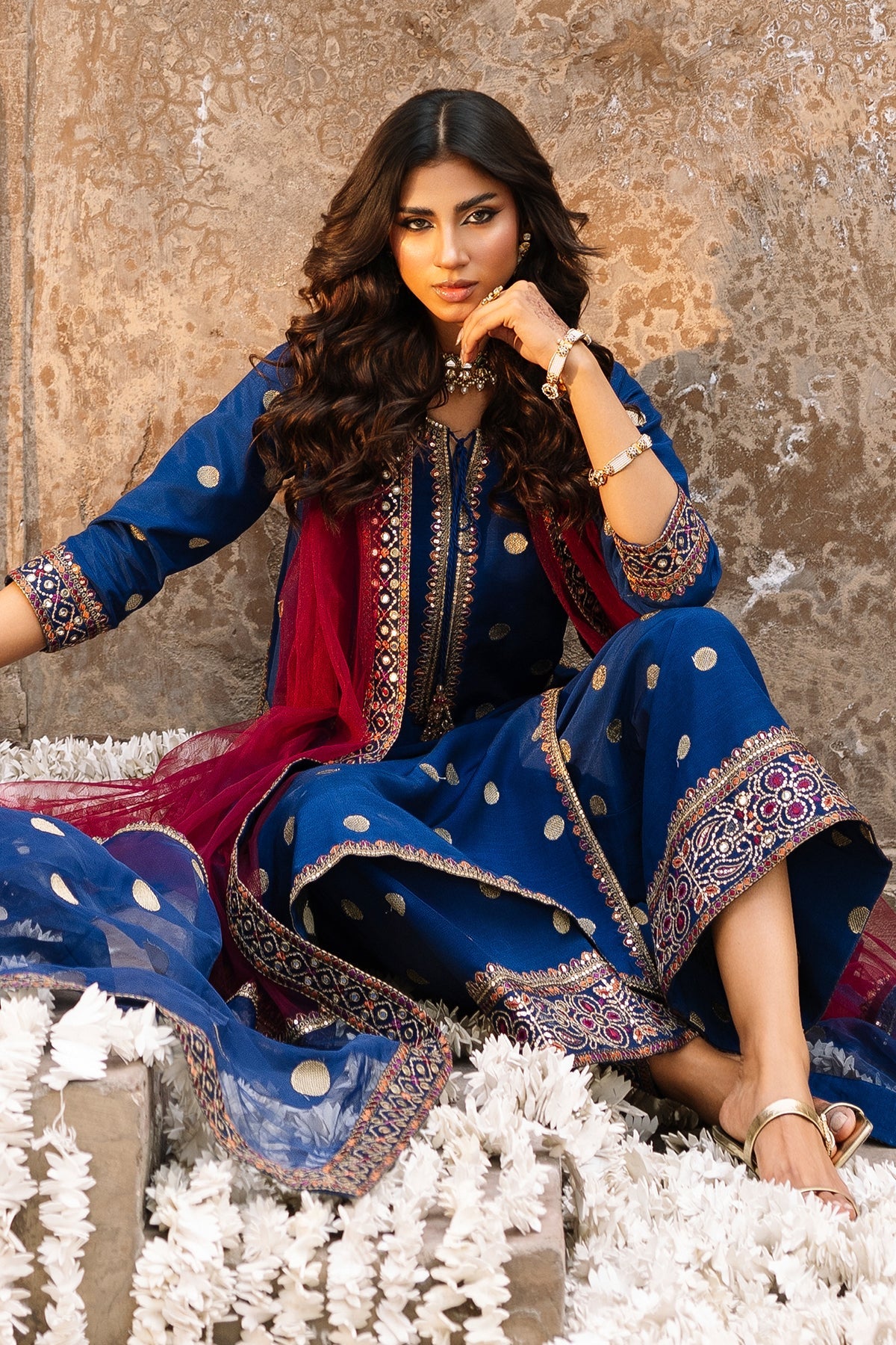 3-PC Embroidered Raw-Silk CMA-6-323