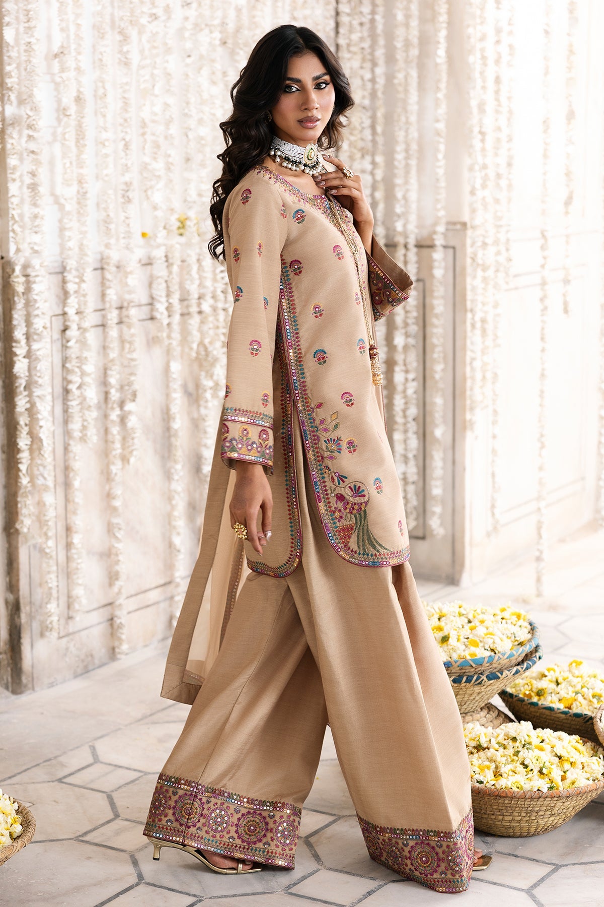 3-PC Embroidered  Silk CMA-6-326