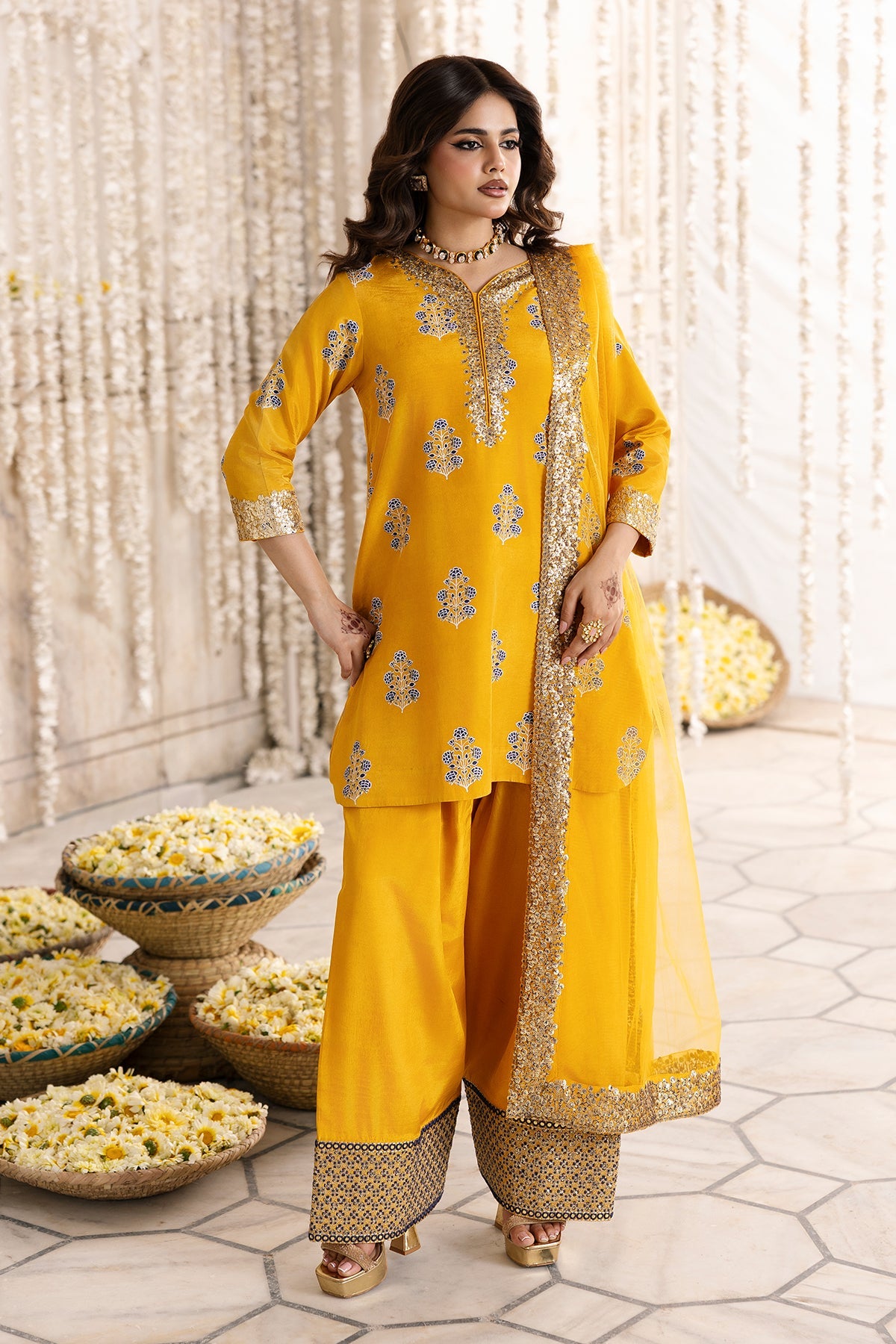 3-PC Embroidered Raw-Silk Suit  CMA-6-339