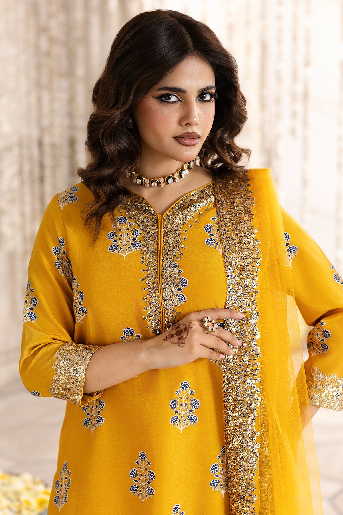 3-PC Embroidered Raw-Silk Suit  CMA-6-339
