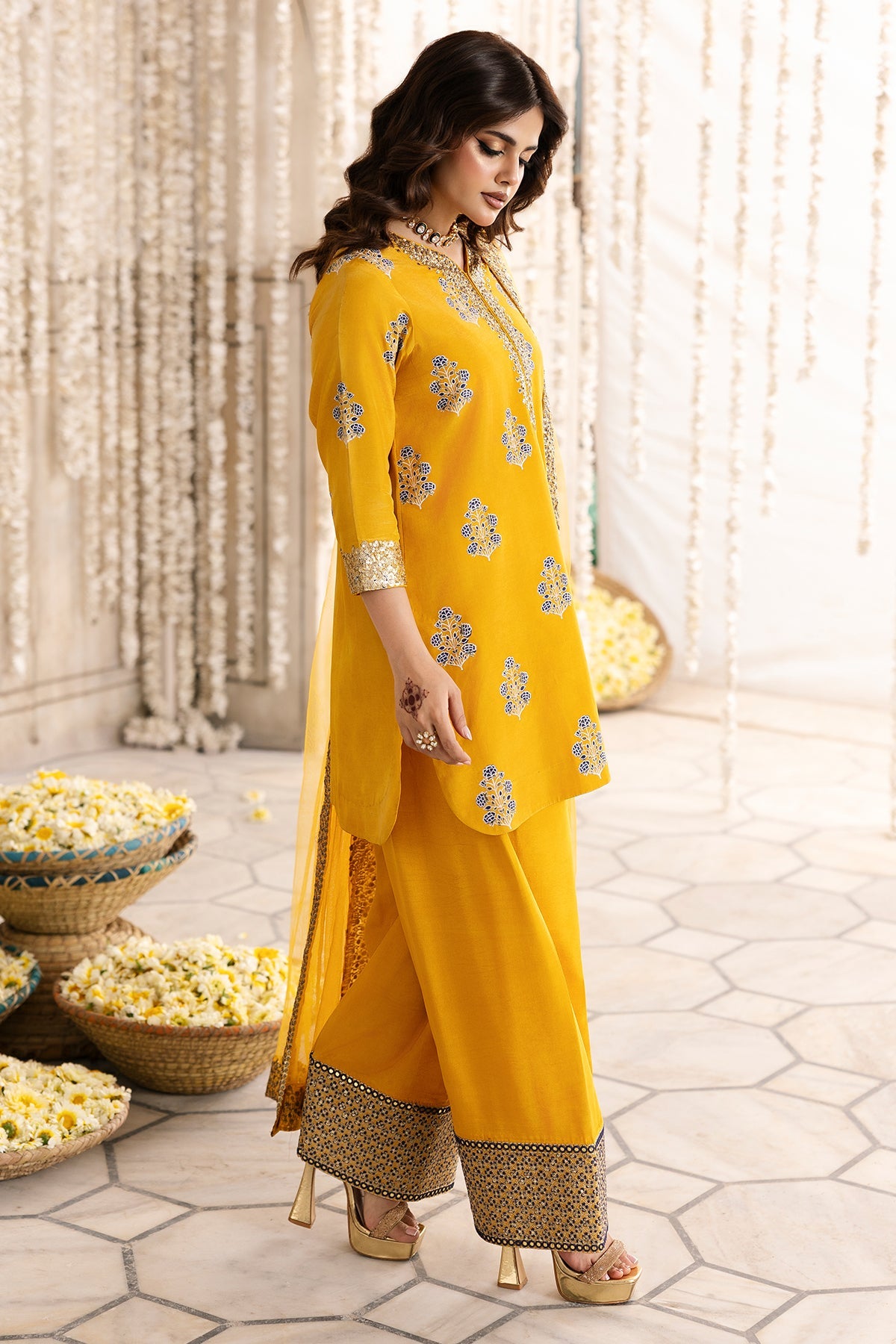 3-PC Embroidered Raw-Silk Suit  CMA-6-339