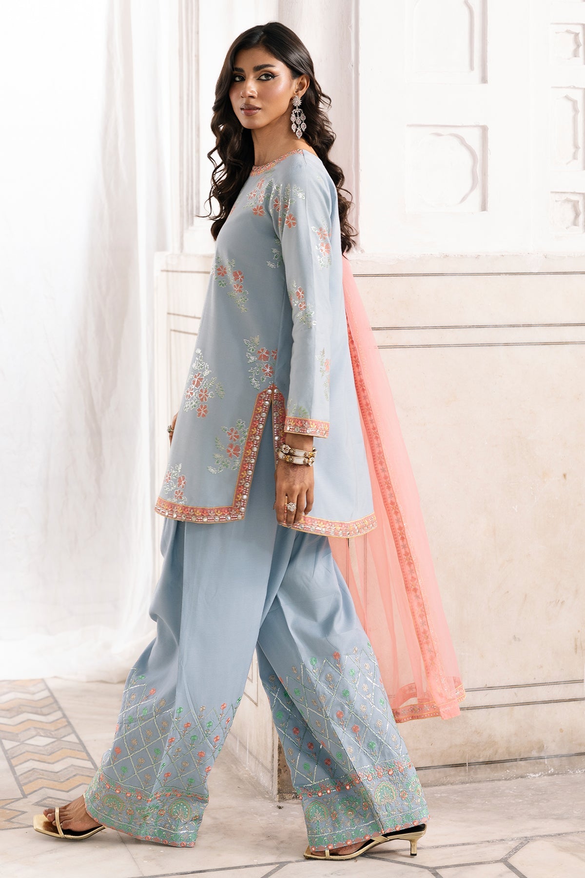 3-PC Embroidered Raw-Silk Suit  CMA-6-344