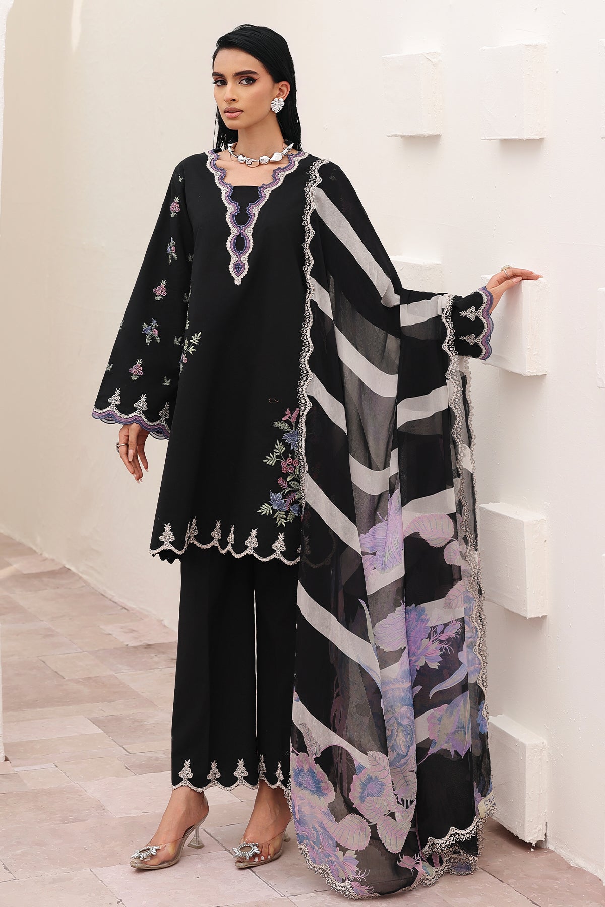 3-PC Embroidered  CNP-6-249