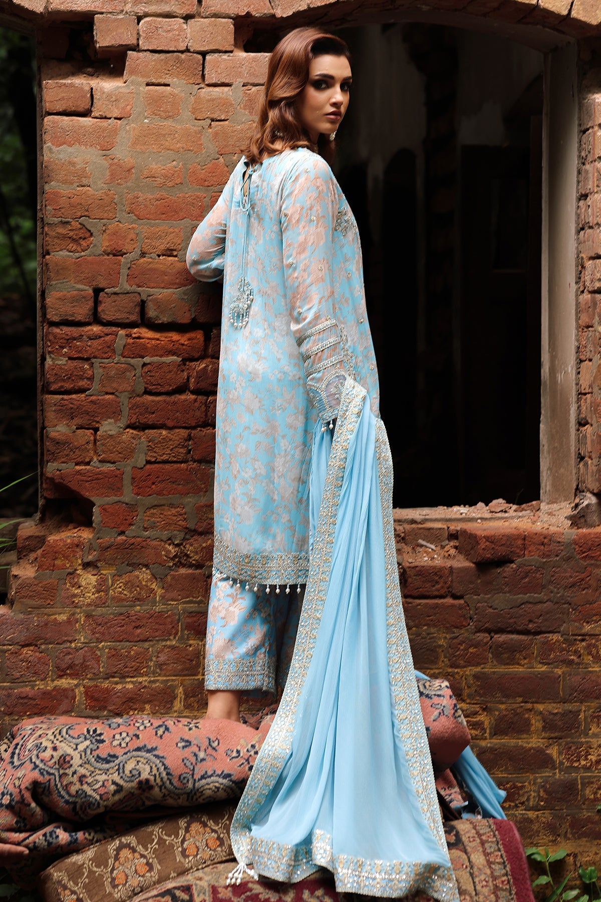 3-Pc Stitched Embroidered Printed Chiffon Collection VSL6-15P