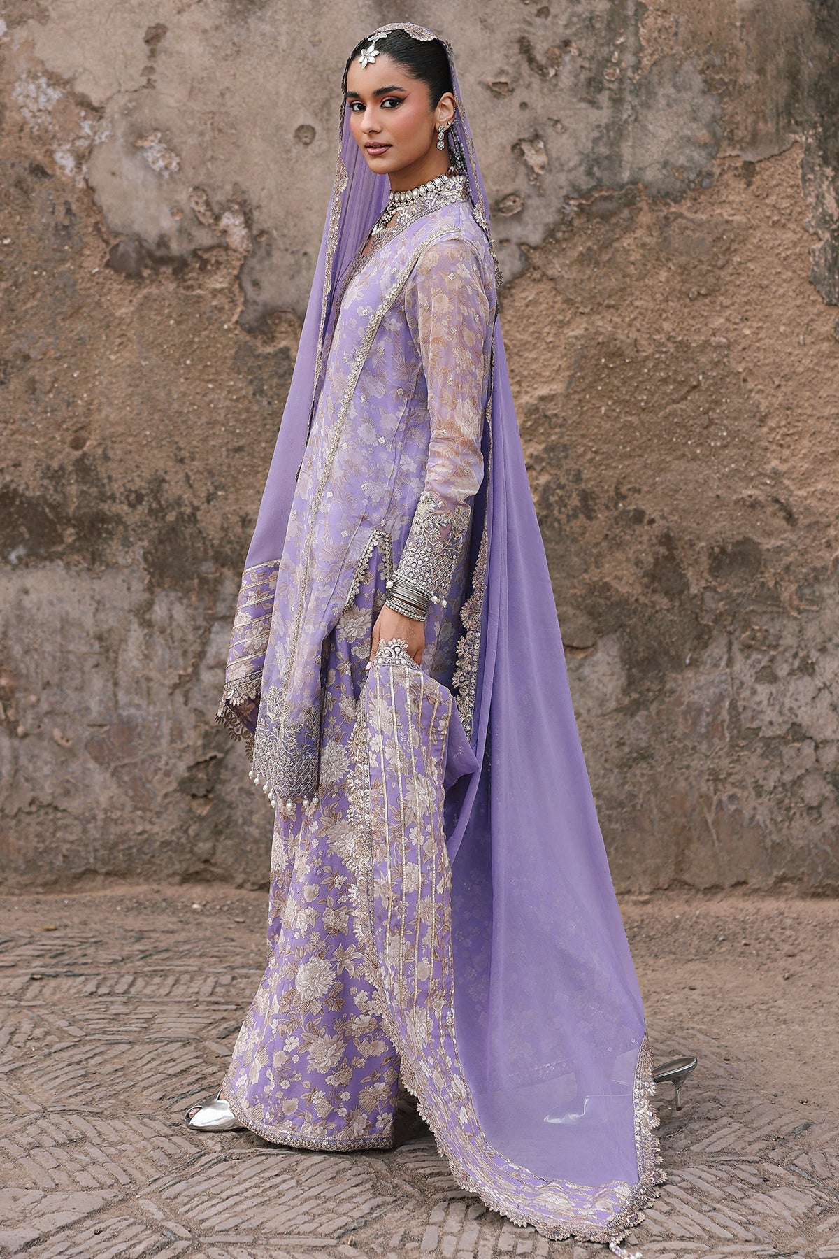 3-Pc Stitched Embroidered Printed Chiffon Collection VSL6-11P