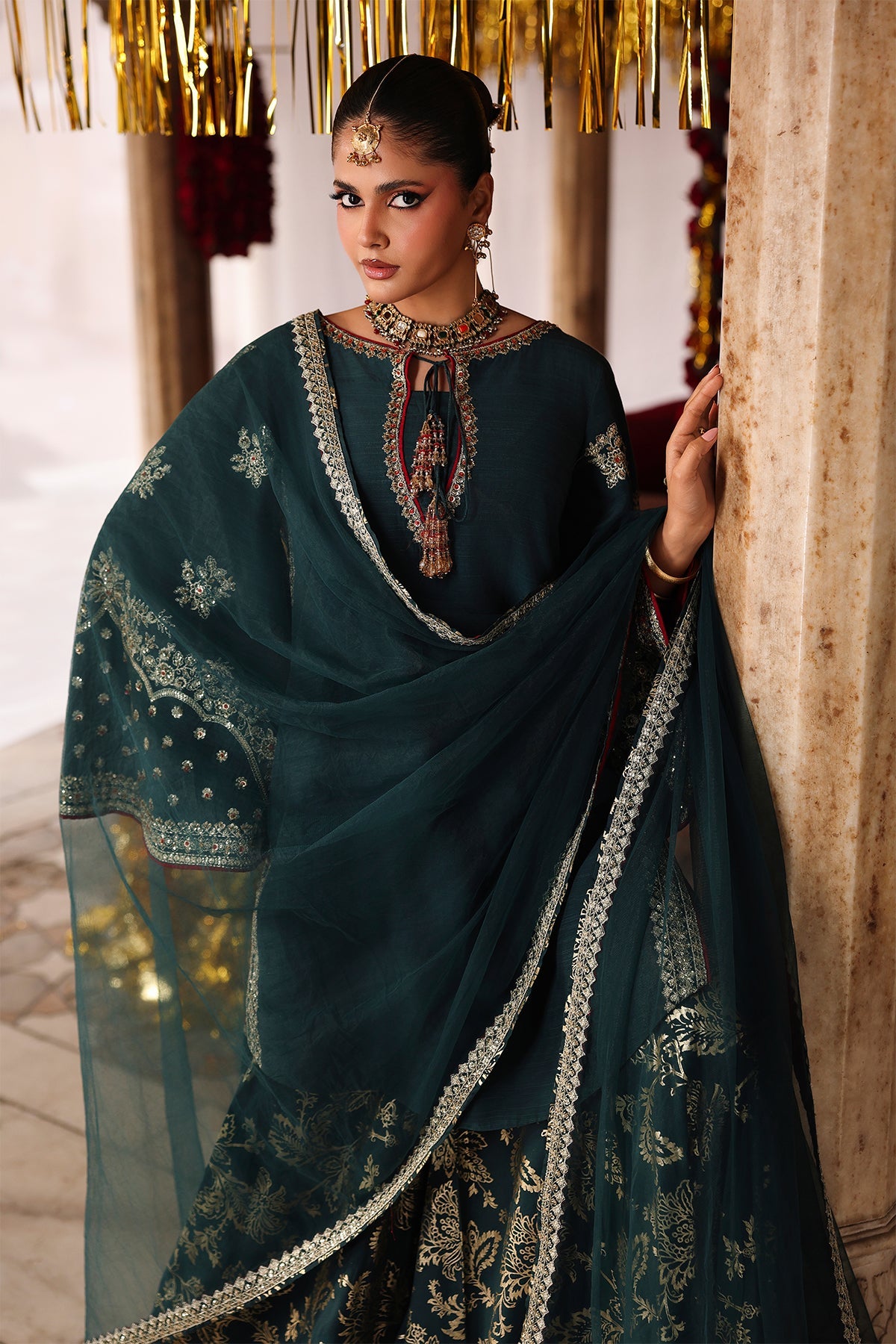 3-PC Embroidered Raw-Silk Suit CMA-6-207