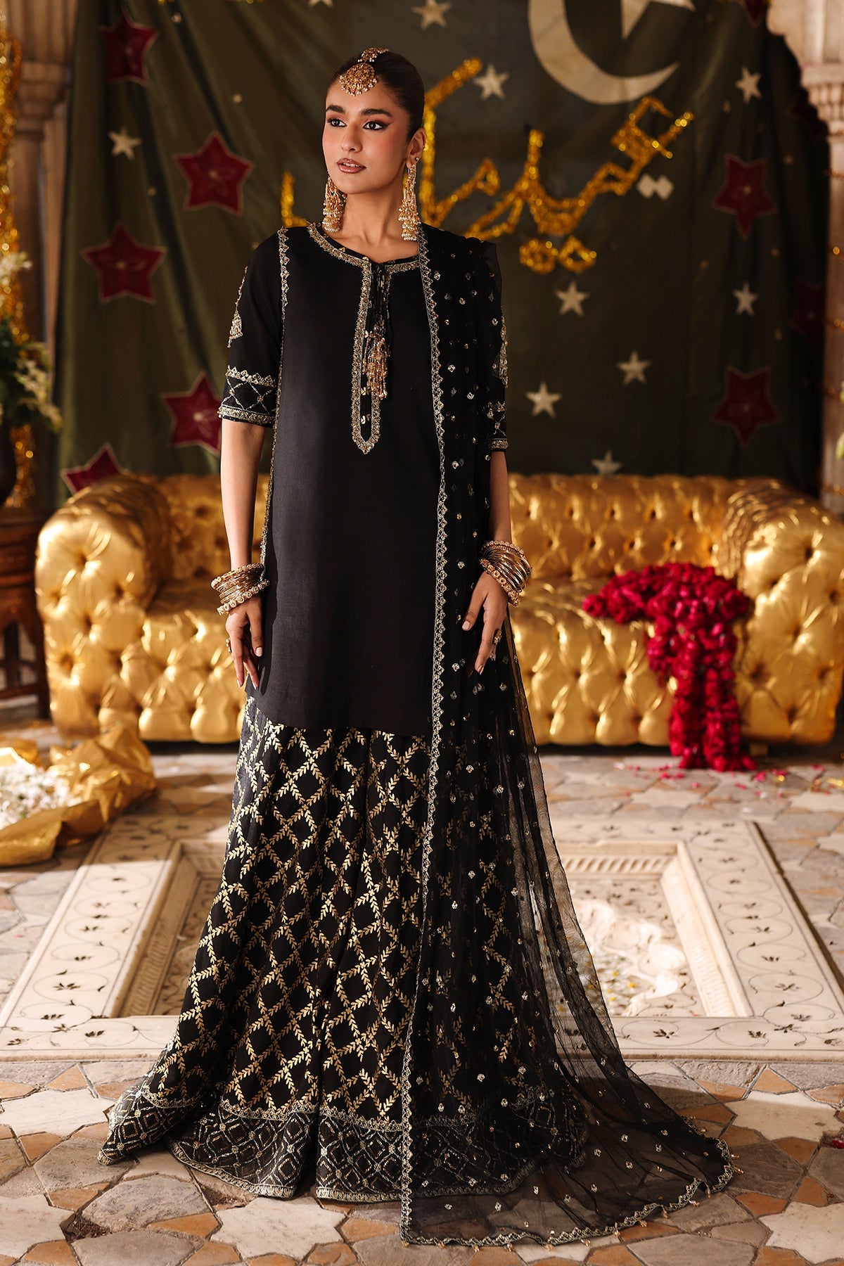 3-PC Embroidered Raw-Silk Suit CMA-6-203