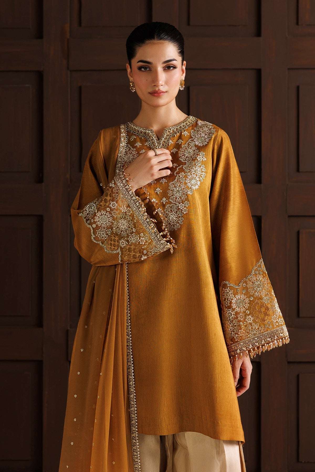 EMBROIDERED RAW SILK PR-1370
