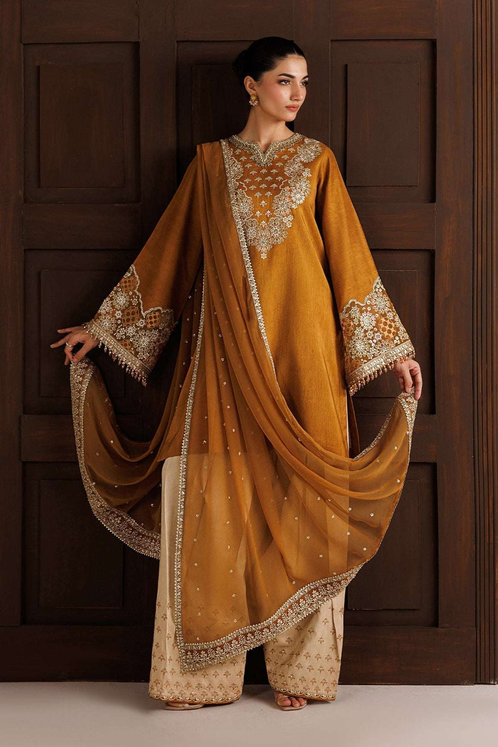 EMBROIDERED RAW SILK PR-1370