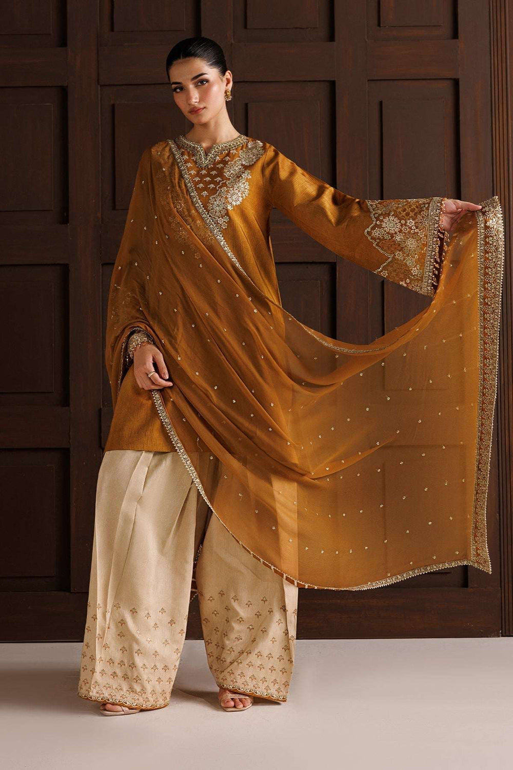 EMBROIDERED RAW SILK PR-1370