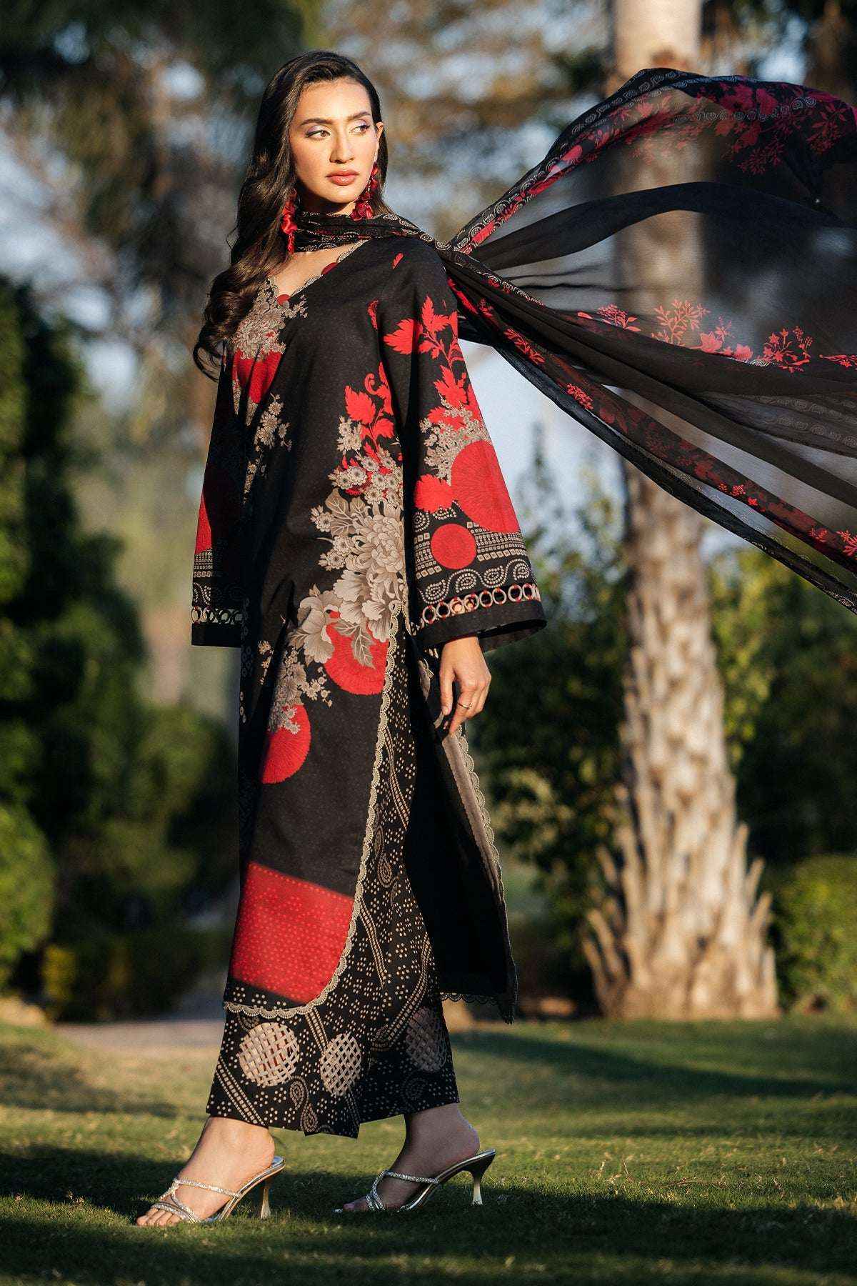 3-PC Stitched Printed  Lawn  SLC27-15P