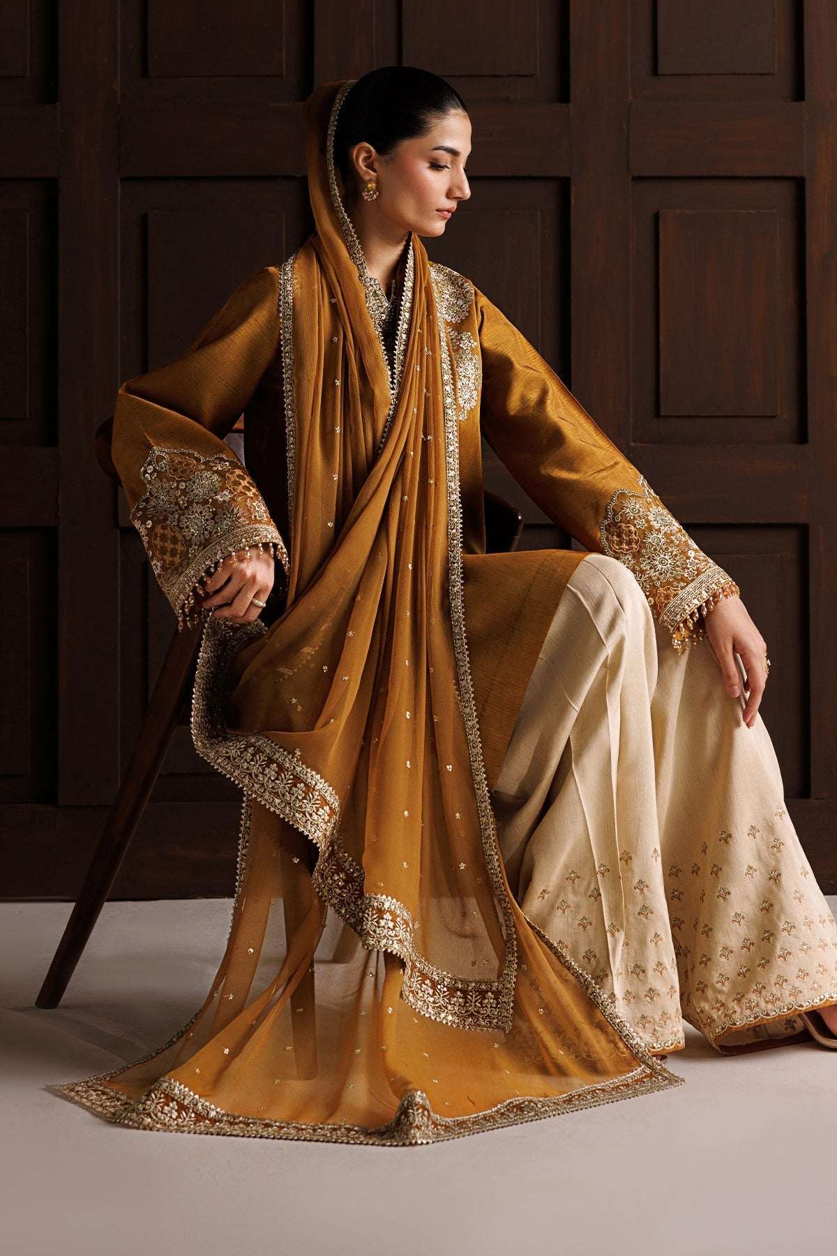 EMBROIDERED RAW SILK PR-1370