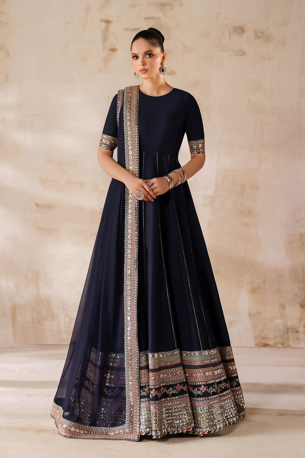 EMBROIDERED RAW SILK PR-1209