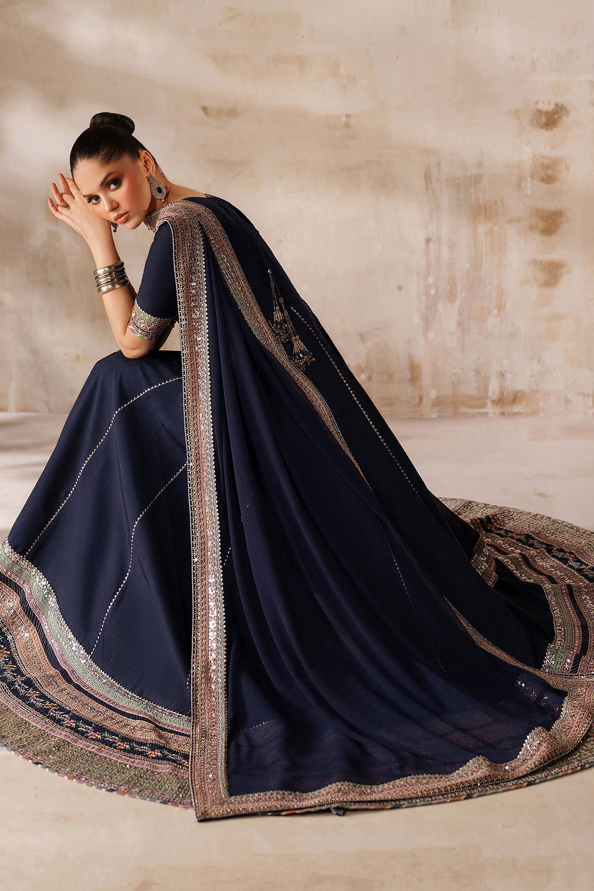 EMBROIDERED RAW SILK PR-1209