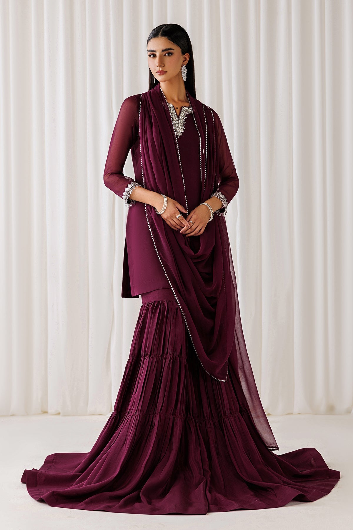 EMBROIDERED CHIFFON EN-1292