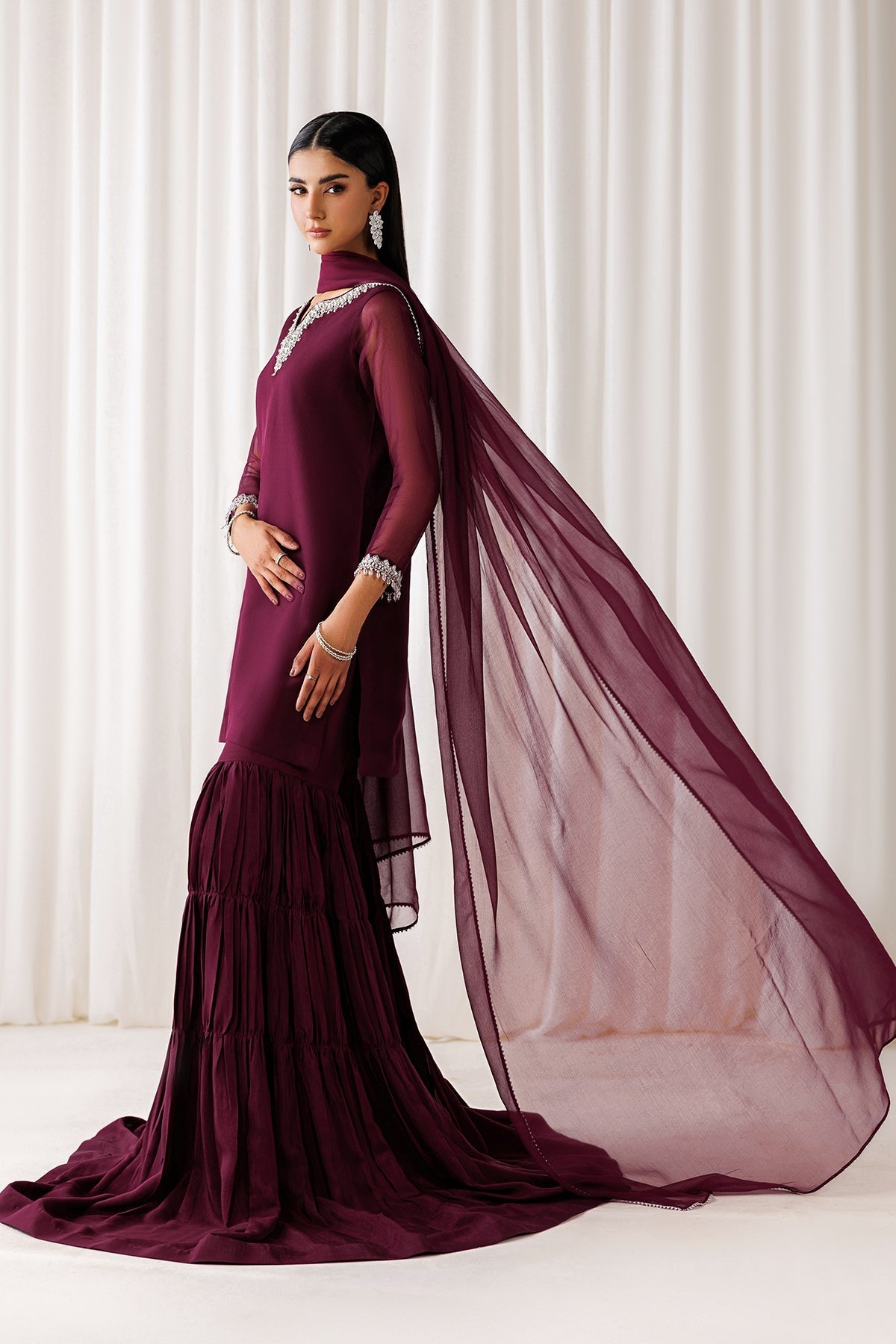 EMBROIDERED CHIFFON EN-1292