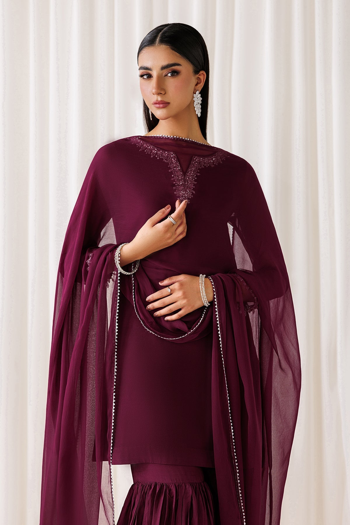 EMBROIDERED CHIFFON EN-1292