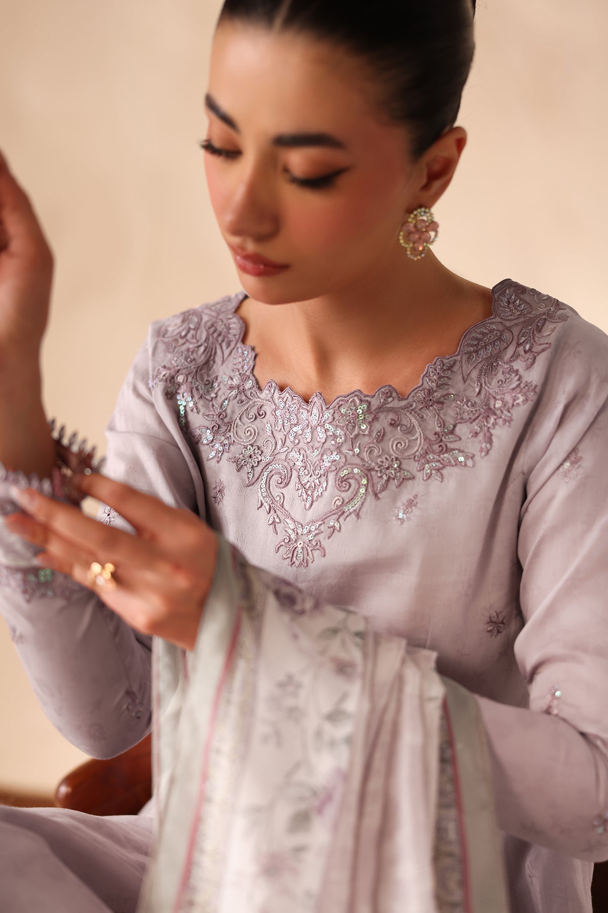 EMBROIDERED JACQUARD LAWN PR-1352