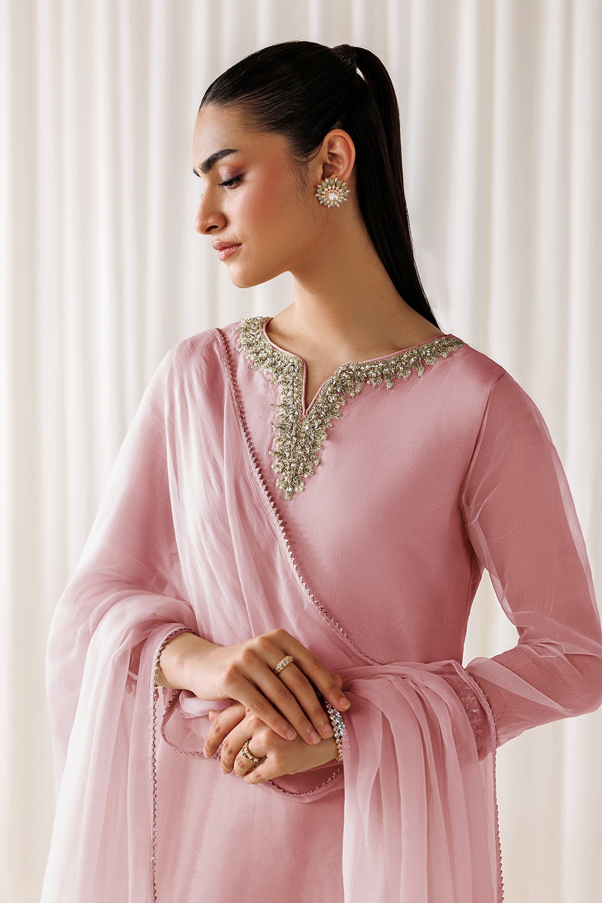 EMBROIDERED CHIFFON EN-1295